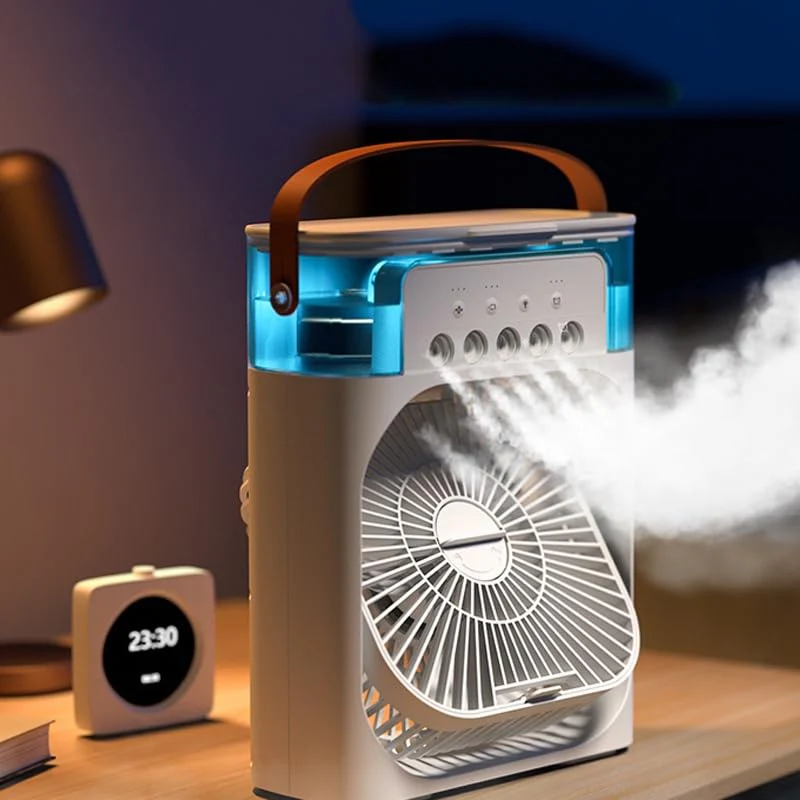Portable Mini Cooler Fan with Mist Spray for Instant Cooling