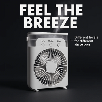 Portable Mini Cooler Fan with Mist Spray for Instant Cooling